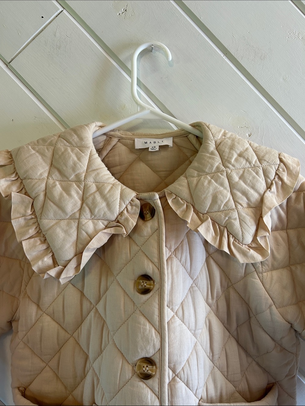 MABLE Quilted Ruffle Collar Jacket - Picture 4 of 12
